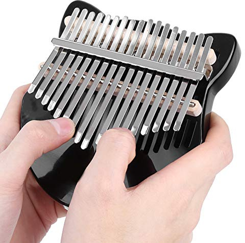 Thumb Piano Kit, Kalimba Crystal Shape 17 Taste für Anfänger Kompakte Struktur mit Bag Tuning Bracket Wischtuch Musikinstrument(schwarz) Musikinstrument