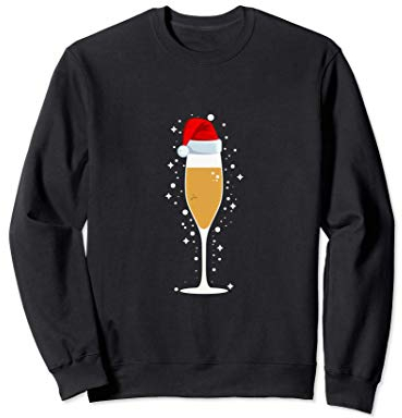Coupe de champagne avec bouchon de noël Sweatshirt