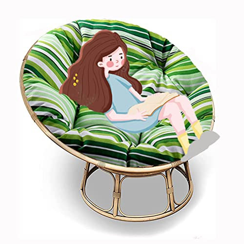 SRHWBF Papasan-Kissen Papasansessel Kissen Papasan-Sitzkissen Stuhlkissen Für Innen Balkon Draus Schaukelstuhlkissen (NUR Kissen) (F5 Ø140cm/55.1 in)