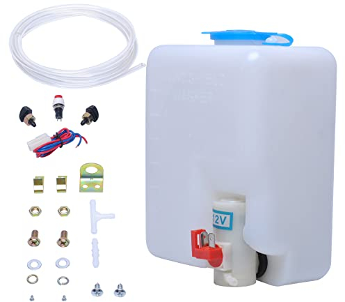 Pompa Lavavetri Universale 12V per Auto con Interruttore a Pulsante Jet 160186 Kit Bottiglia Serbatoio Serbatoio Liquido Lavavetri Universale Poweka