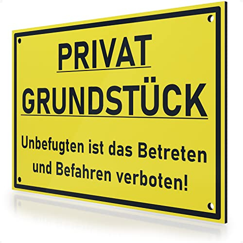 FLAGLY Privatgrundstück Schilder 30x20cm aus 3mm Alu Dibond inkl. Bohrungen MADE IN GERMANY - stabiles Hinweisschild/Warnschild, wetterfest & UV-beständig