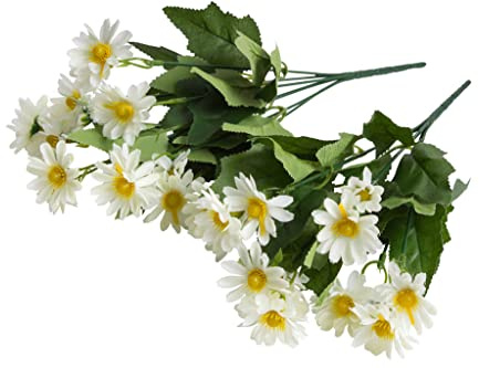 Botanic-Haus künstlicher Margeritenbusch/künstliche Margerite mit 7 Stielen Farbe: weiß (2 Stück)