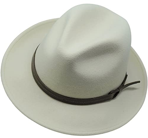 The Stoker - Sombrero de fieltro ligero de ala ancha, resistente al agua, estilo Fedora Trilby, Crudo, S