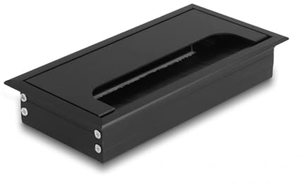 Delock Kabeldurchführung für Tischeinbau mit Bürste 160 x 80 x 28 mm schwarz