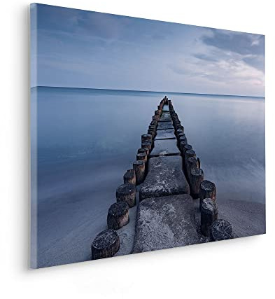 Komar Keilrahmenbild im Echtholzrahmen - Ostseebad - Größe 90 x 60 cm - Bild, Leinwandbild, Landschaftsmotiv, Wohnzimmer, Schlafzimmer