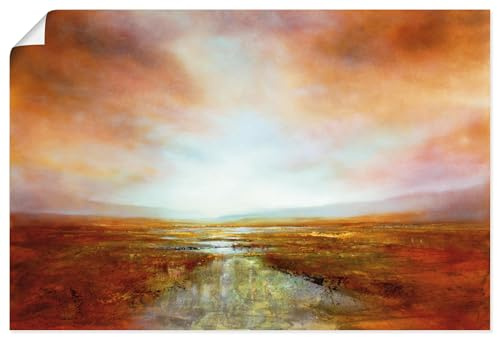 ARTLAND Wanddeko Poster & Kunstdrucke Wandposter 60x40 cm Querformat Landschaften Meer Küste Gräser Schilf Licht Wolken Himmel U4UN