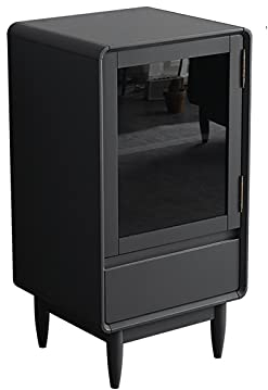 MOOWI Weinschrank Weinregal aus Holz, Weinschrank mit Schublade und Tür, multifunktionaler Spirituosenschrank for Zuhause, Küche, Esszimmer Barschrank (Color : Grigio)