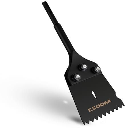 CSOOM Scalpello per stucco SDS-Plus 275 x 125 mm, design seghettato per rimuovere adesivi per pavimenti, tappeti, linoleum, colla per piastrelle, piastrelle in PVC e colori