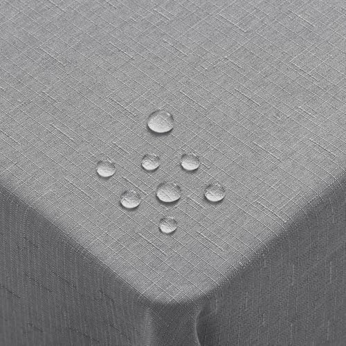 Homaxy Leinendeckeoptik Tischdecke Abwaschbar Eckig 130x160cm, Grau | Tischtuch Leinendecke Wasserabweisend Abwischbare, Lotuseffekt Schmutzabweisend Tischwäsche Tafeldecke