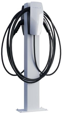 Tesla VoltStand for Two Colonne de charge avec plaque de base Blanc