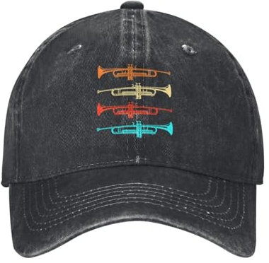 Unisex Sommermütze Retro Posaunen Jazz, Mode Sport Mütze Uv-Schutz Baseball Cap Schirmmütze Für Sport Damen Herren