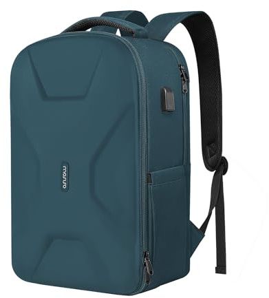 MOSISO 15.6-16 inch 35L Laptop Backpack with USB Charging Port | Waterproof Hardshell Travel Business Computer Bag, Anti-Theft Daypack with Luggage Strap for Women Men, Teal Green