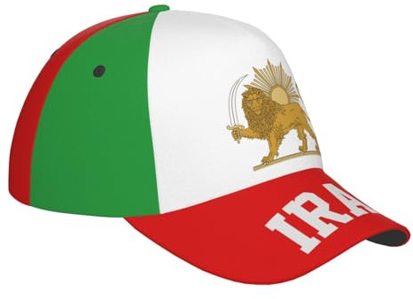 FAGIUCHI Emblem av Iran lejon och sol baseballkeps 3D-tryckt hatt för utomhusvandring cykling semester svart, Svart, 7 1/8/7 1/4