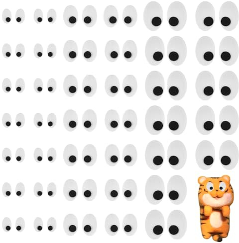 FINGERINSPIRE 90 Paar Sicherheitsaugen 3 Größen Schwarz Weiß Filzaugen Oval Filzaugen Zum Basteln Puppenaugen Tieraugen Filzaugen Amigurumi Puppe Teddybär Häkelspielzeug Plüschtiere Puppenherstellung