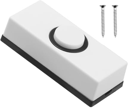 Ieron Pulsante del Campanello Interruttore Universale del Campanello Pulsante del Campanello in plastica Resistente alle intemperie Montato a Parete per Case, uffici, Garage, Hotel, ospedali, Bianco