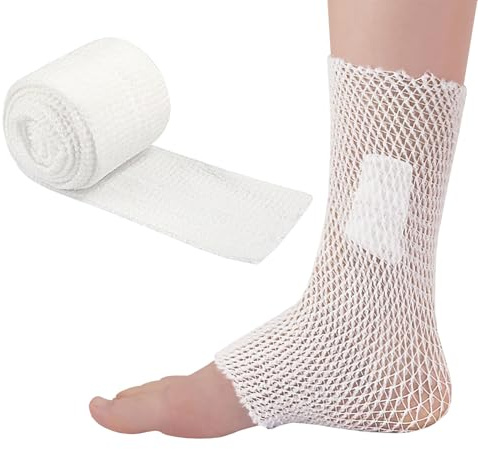 Schlauchverband,2.5cm×2m Schlauchverband Bein,Schlauchverband Finger,Elastische Netzschlauchverband,Atmungsaktive Schlauchverband Bein,Zur Anwendung an Handgelenken Unterarmen Ellbogen