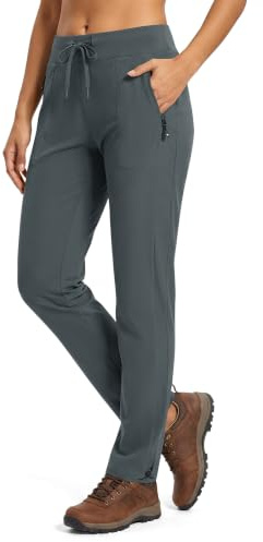 donhobo Pantalon de randonnée pour femme - Léger - Séchage rapide - Respirant - Protection UV - Stretch - Pantalon de trekking - Pantalon fonctionnel, Gris froid, M