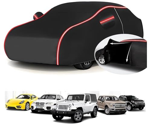Autoabdeckung Vollgarage für Mercedes W221 Klasse S 2005-2013(508x187x147cm),Umweltfreundliches Material, dünnes Oxford-Gewebe, leicht zu tragen, Seitentür