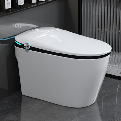 YMXEURSC Toilettes intelligentes avec siège Bidet intégré - Expérience du Confort et de l'hygiène avec Un capteur Automatique Ouvert/Ferme,