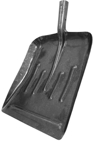 Parliky Pala la Pulizia in Acciaio al Manganese, Finitura Liscia, per Rimozione Neve, Trapianto e Scavo, Attrezzo da Giardino Argento