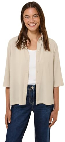 Cecil Solid Structure Short Blouse Pearl beige XXL