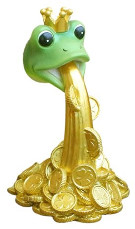 decoración de estatua, estatua de escritorio - Figuras de resina | Resina Animal Spitting Gold Coin Figurine para paisaje en miniatura, arte de terraza