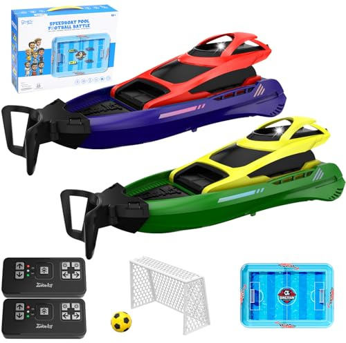 OBEST Remote Control Boat 2PCS with Kick Football Toys, Remote Control Boat for Kids and Adults, Inflatable Pool Toys, Swimming Pools Water Toys for Boys 6 years old+