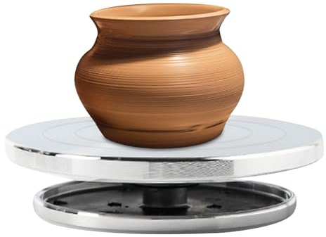 Tornio per Ceramica - Piattaforma Girevole in Lega di Alluminio per Lavorazione Argilla, Artigianale Non Scorrevole per Scultura Creta Laboratorio Casa
