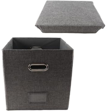 Enwye Boîte De Rangement Pour Disques Vinyles, Compatible Avec Les Disques De 12 Pouces, Idéale Pour Ranger Des Disques Vinyles, Des Documents, Des Livres Et Autres Objets (gris)