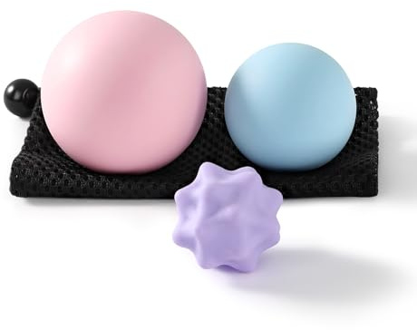 JIEJUNJIE Silicone Lacrosse Balls for Yoga and Myofascial Release - Deep Tissue Massage,Trigger Point Therapy and Foot Plantar Fasciitis,Muscle Knots,Relieving Muscle Pain,Muscle Soreness Balls