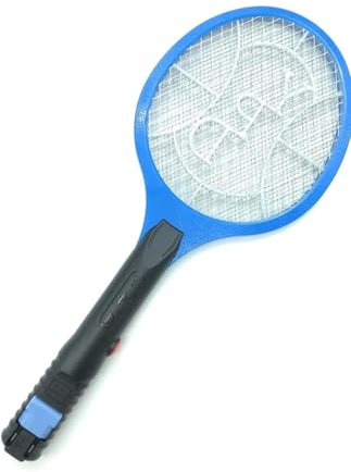 Racchetta Elettrica Ricaricabile per Zanzare e Insetti, per Casa e Campeggio, Blu e Arancione