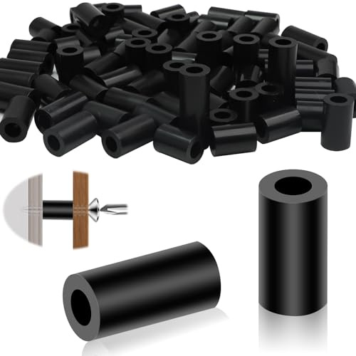Hexizexi 100 unidades de casquillos espaciadores de plástico M6 de nailon, 11 x 18 mm, arandelas aislantes negras sin rosca para tornillos M6
