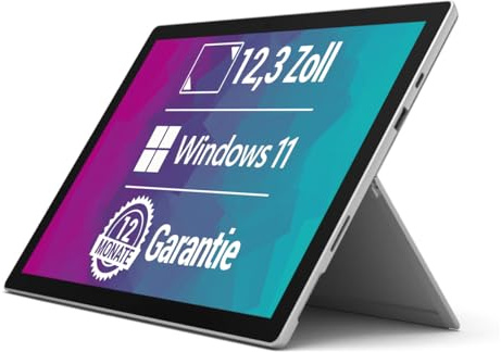 Microsoft 2019 Surface Pro 7 mit Intel Core i5-1035G4 (12,3-Zoll, 8GB RAM, 256GB SSD, Windows 11 Pro Tablet PC) Platin (Generalüberholt)