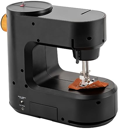 Mini Nähmaschine mit Fußpedal & LED – Tragbare elektrische Nähmaschine mit 2 Geschwindigkeiten & 5 Sticharten – Kompakt & leicht für Anfänger, Kinder & Haushalt (Schwarz)