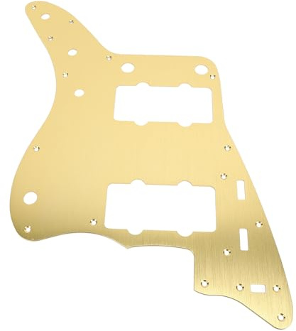 Joyzan 13 Löcher E -Gitarren -Pickguard, Scratch Plateparts Benutzerdefinierte Ersatzhöhle Aluminium -Legierung Montage Vintage Telecaster Compatible Humbucker Moderne Bassspieler (Gold)
