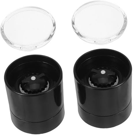 TOYANDONA 2pcs Stainless Steel Grinder Top Covers Adjustable Spice Mill Lids for Salt Pepper Manual Operation Compact Kitchen Storage Replacement Caps