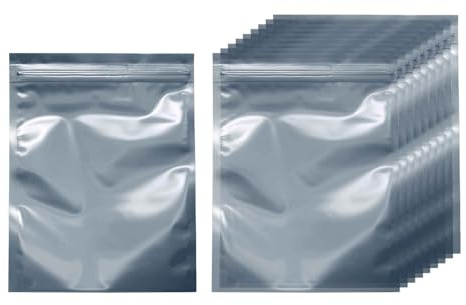 HARFINGTON 30pcs Antistatic Bags 5.1 x 7.1 Double-Layer Anti Static Resealable ESD Shielding Bag for GPU Hard Drive HDD SSD LED Lights Electronic Device, Semi-Transparent Dark Grey