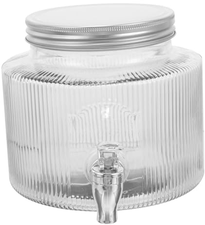 iplusmile Dispenser in Vetro con Rubinetto per Bevande Barattolo Sigillato per Tè alla Frutta e Acqua Contenitore per Distribuzione Facile e Conservazione Ottimale