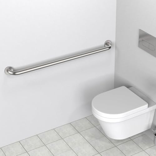 Barras de apoyo para ducha, barandilla de seguridad de acero inoxidable para bañera, barra de apoyo para pasillo, reposabrazos cromados, pasamanos resistentes, toallero(150cm)