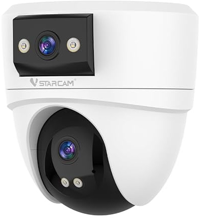 VSTARCAM 6MP Dual Lens Indoor Camera Wireless, 2.4G/5G WiFi Dual-Band with 360° PTZ & AI Auto Tracking, Color Night Vision, Two-Way Audio, Baby Monitor Pet Camera for 24/7 Home Security, Ceiling Mount