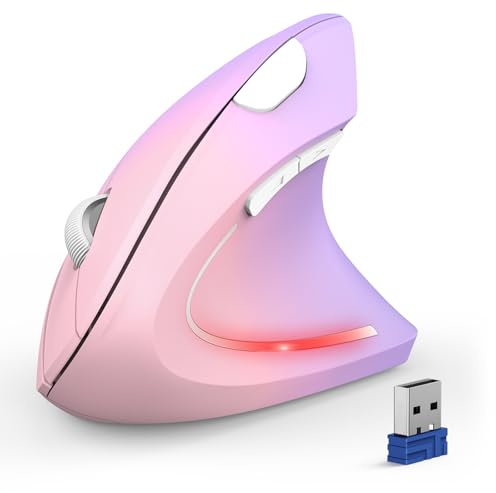 TECKNET Ergonomic Mouse, Wireless Bluetooth Vertical Mouse, 4800 DPI Silent Mouse with 6 Adjustable DPI Levels, 2.4GHz Optical Mouse, 6 Buttons Wireless Mouse for Laptop, Desktop, PC, MacBook
