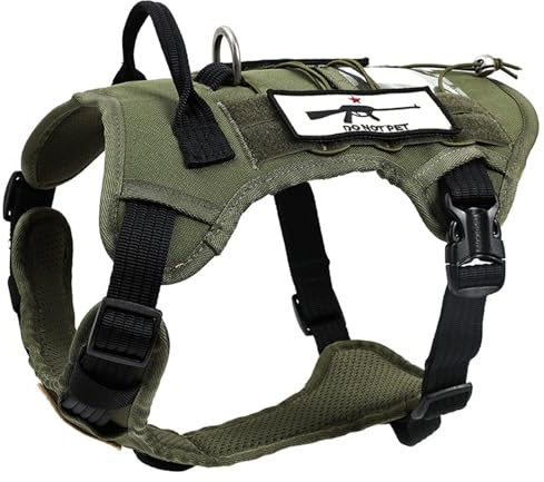 Fazvncv Hundeweste, verstellbares Trainingsgeschirr für Training, Spaziergänge, Camouflage-Gürtel für große und kleine Hunde, Seil, robuste Hundeweste