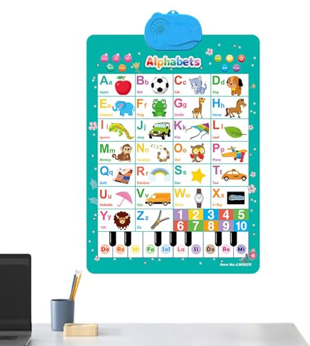 Phonics - Poster educativo da parete a colori, strumento di apprendimento elettronico interattivo, divertente e durevole, display per bambini, ragazzi, ragazze, apprendimento prescolare, attività in