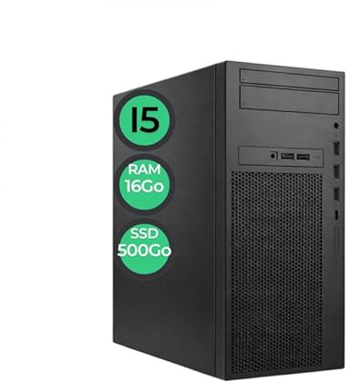 PC Tour Bureau Reconditionné Intel Core 8e Génération | 16 Go RAM | SSD 500 Go | Windows 11 Pro | Écran + Clavier & Souris | Pack Prêt à l’Emploi (Unité Centrale, I5-8e gen)