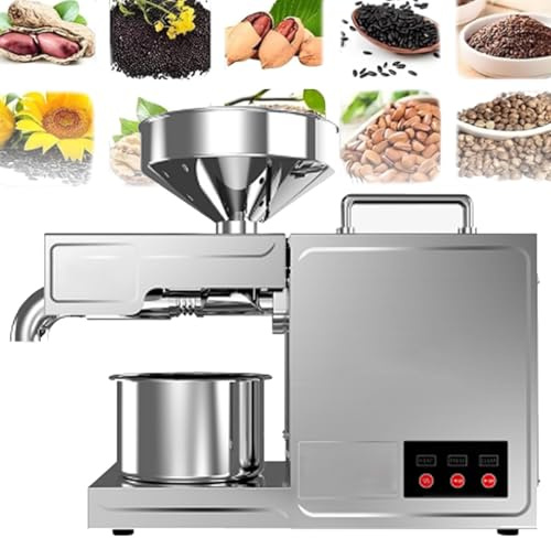 Pressa per olio, pressa automatica a caldo e a freddo, in acciaio inossidabile 304, 3-6 kg/h, controllo intelligente, facile da pulire per semi, noci, arachidi, sesamo