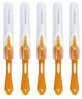 Interdentalborste ortodontisk interdental tandborste typ I, ultrafin korrigeringsverktyg, munhygien, 5 st/förpackning (orange)