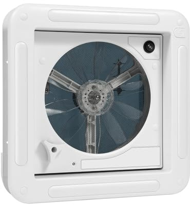 TONFEION Ventilateur de toit pour camping-car avec lumière LED 12 V