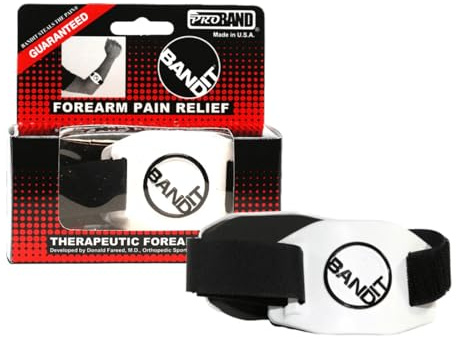 BandIT ® Therapeutic Arm Band for Elbow & Forearm Pain Relief, Anatomically Focused Dynamic Compression Band for Carpal Tunnel, Tendonitis, Tennis Elbow, Golfers Elbow, Sprains, & Arthritis, White