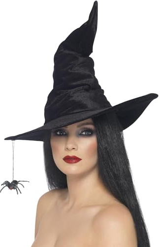 Halloween! Smiffys Hatt häxa, svart, med spindel