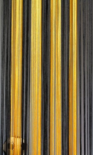 Kaikoon Fadenvorhang Fadenstore Vorhang schwarz - gelb 90 cm x 240 cm (BxH) Flagge Fanshop